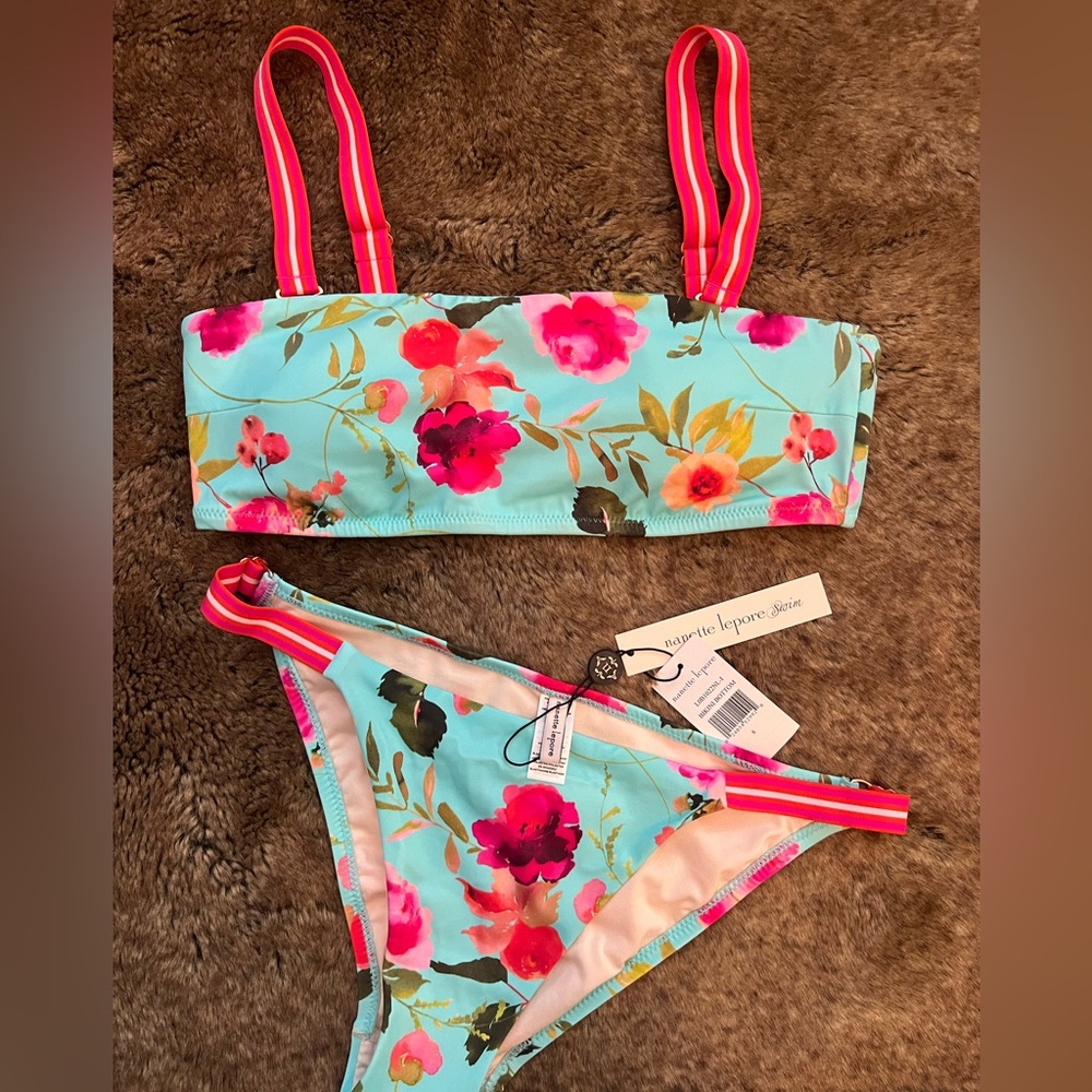 Floral Kids Swim Set - Blue and Pink